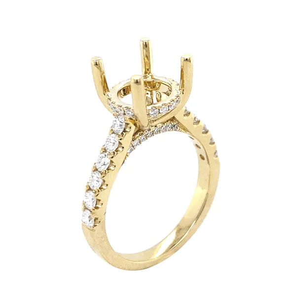 18K Yellow Gold Semi Mount Ring
