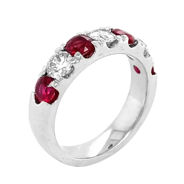 18K White Gold Ruby Band