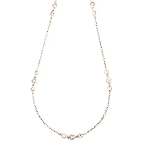 18K White Gold Diamond Necklace