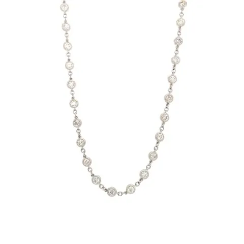 18K White Gold Diamond Necklace