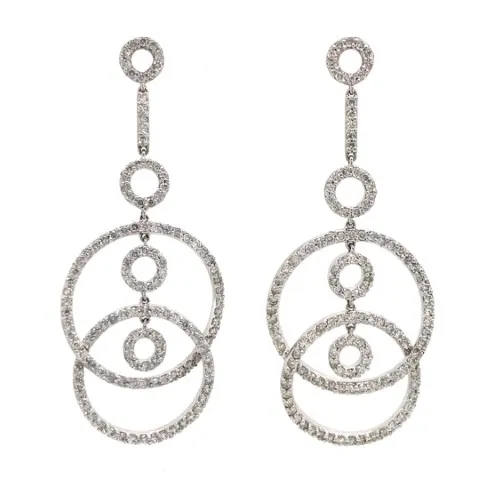 18K White Gold Diamond Earrings