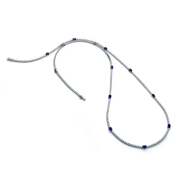 18K White Gold Sapphire Necklace