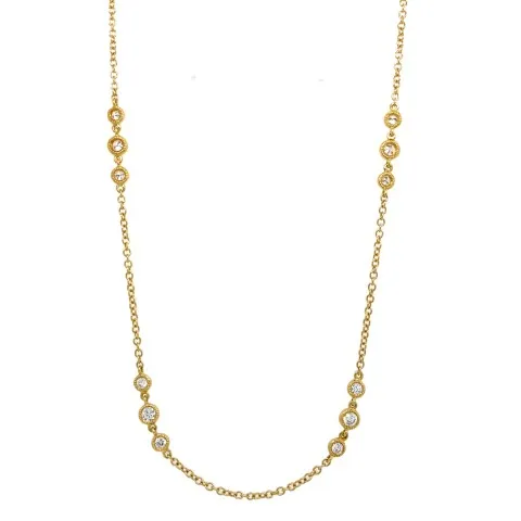 18K Yellow Gold Diamond Necklace