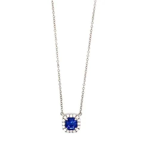 18K White Gold Sapphire Necklace