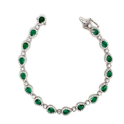 18K White Gold Sapphire Bracelet
