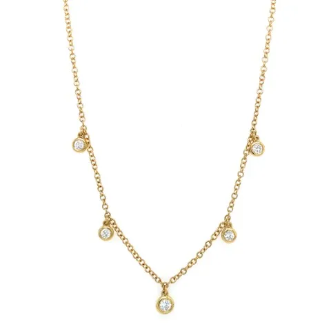 18K Yellow Gold Diamond Necklace