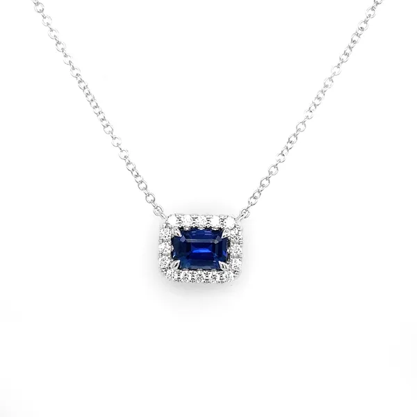 18K White Gold Sapphire Necklace
