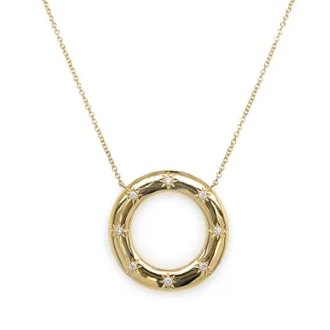 18K Yellow Gold Diamond Necklace