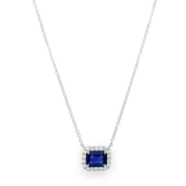 18K White Gold Sapphire Necklace