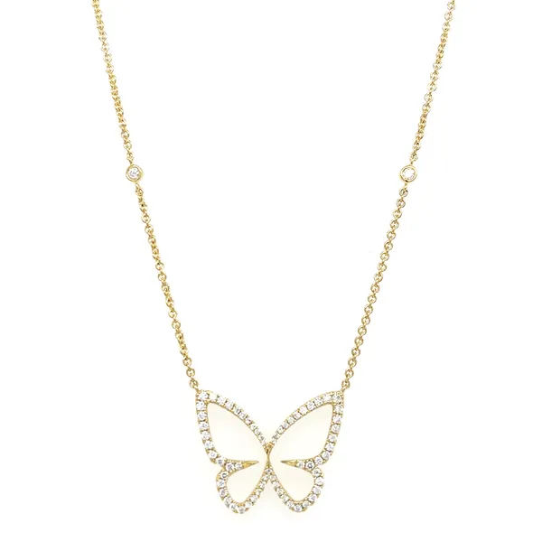 18K Yellow Gold Diamond Necklace