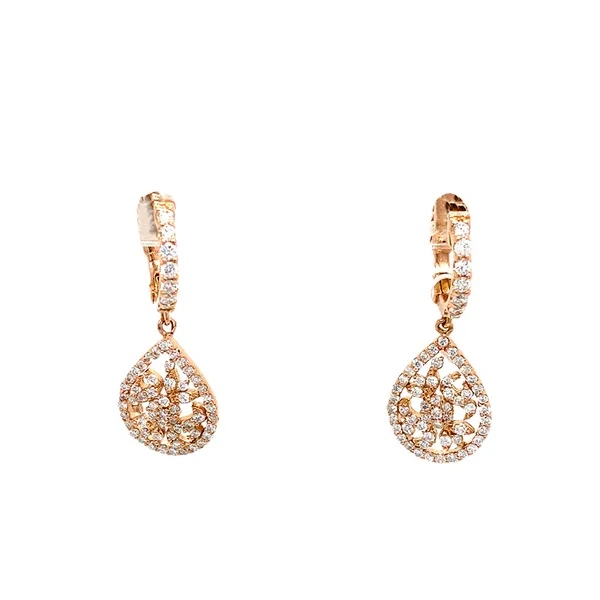 14K Rose Gold Diamond Earrings