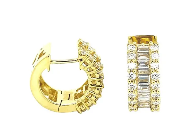 18K Yellow Gold Huggie Earrings