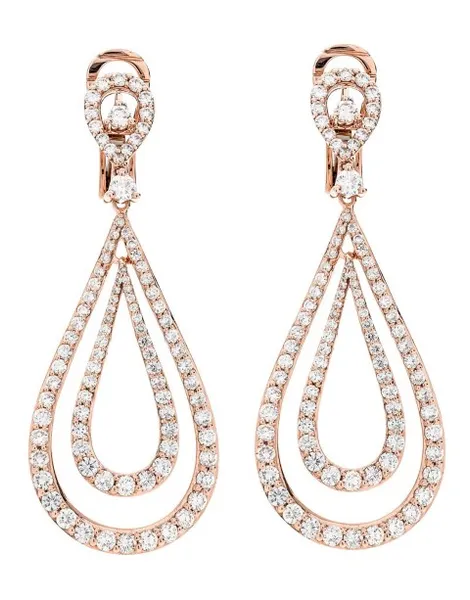 18K Rose Gold Diamond Earrings