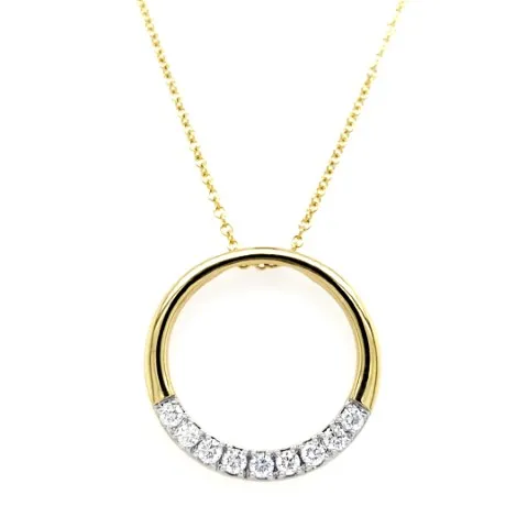 18K Yellow Gold Diamond Pendant