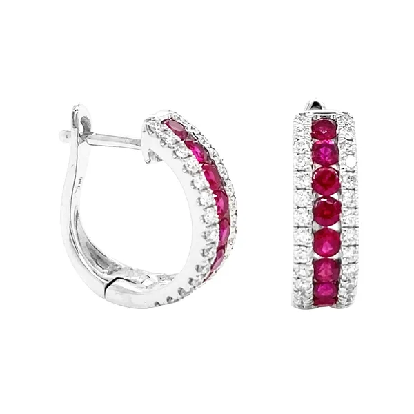 18K White Gold Ruby Earrings