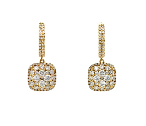 18K Yellow Gold Diamond Earrings