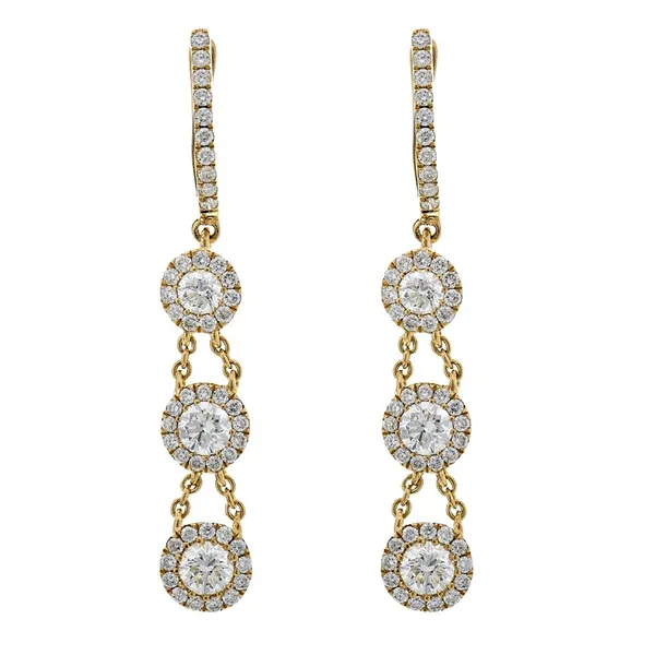 18K Yellow Gold Diamond Earrings