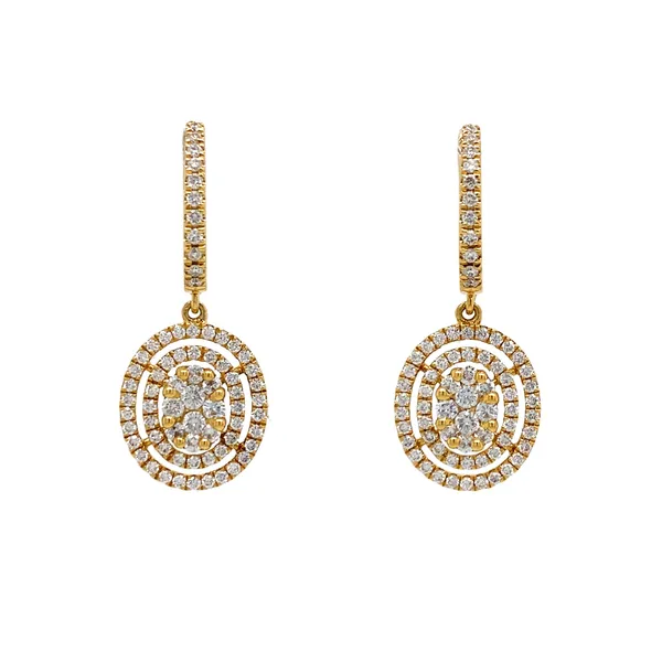 18K Yellow Gold Diamond Earrings