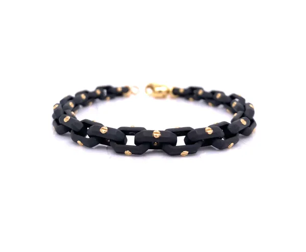 Black Titanium and 18K Yellow Gold Men’s Bracelet