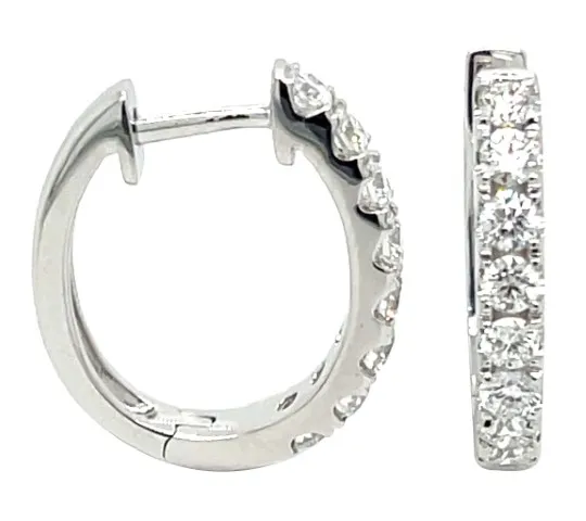 18K White Gold Huggie Earrings