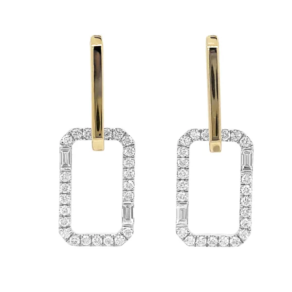 18K Two-Tone Gold Diamond Earrings