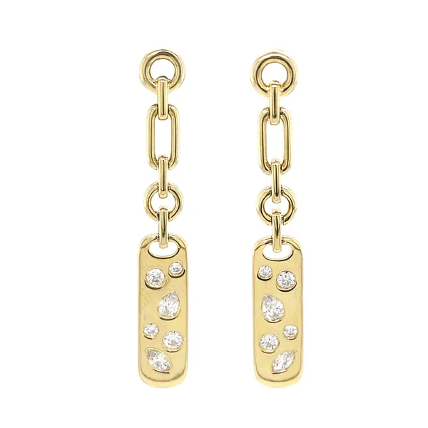 18K Yellow Gold Diamond Earrings