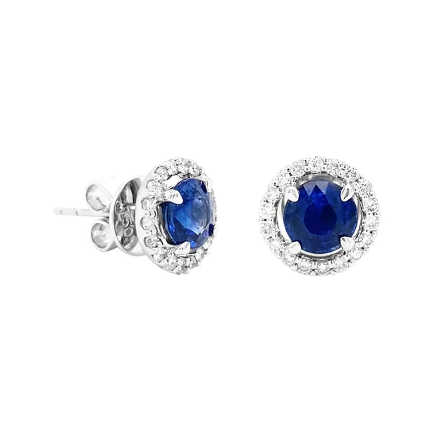 18K White Gold Sapphire Earrings