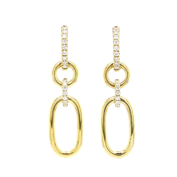 18K Yellow Gold Diamond Earrings