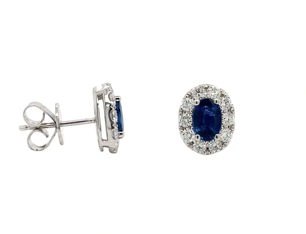 18K White Gold Sapphire Earrings