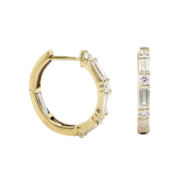 18K Yellow Gold Huggie Earrings