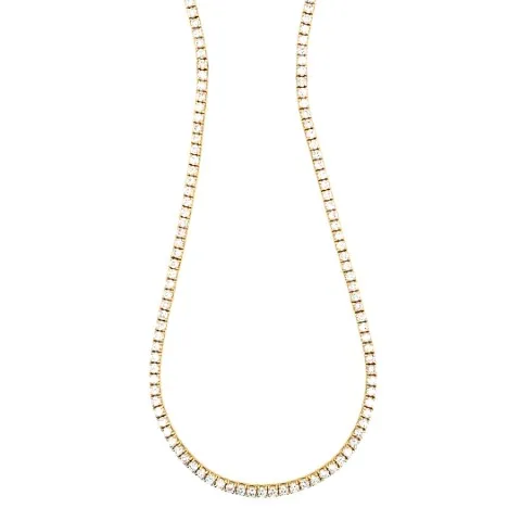 18K Yellow Gold Tennis Necklace