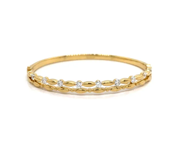 18K Yellow Gold Diamond Bangle