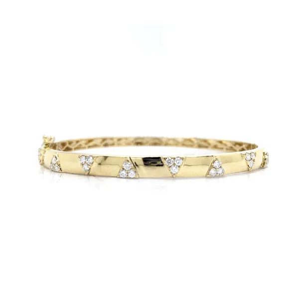 14K Yellow Gold Diamond Bangle