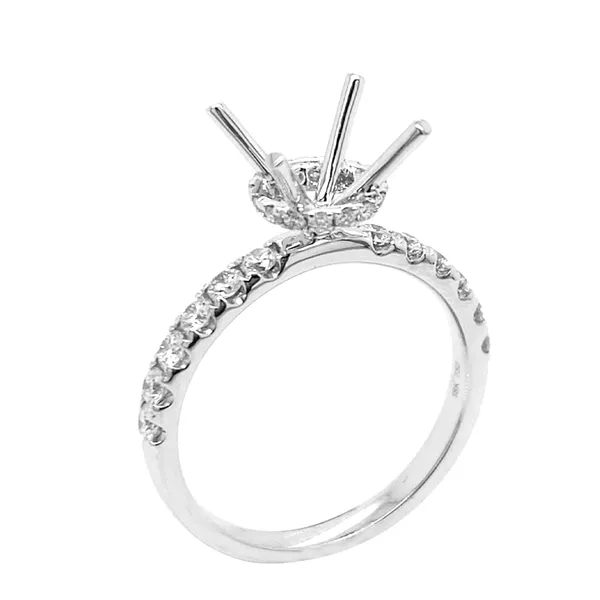 18K White Gold Semi Mount Ring