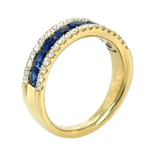 18K Yellow Gold Sapphire Band
