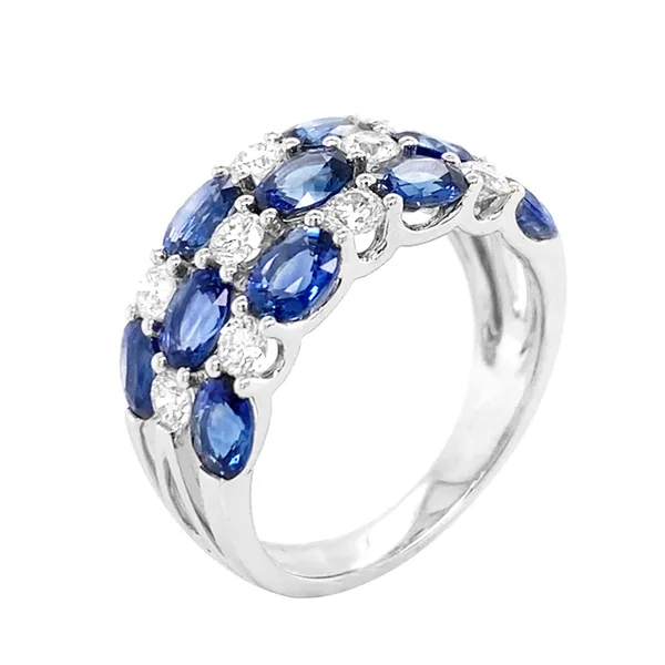 18K White Gold Sapphire Band