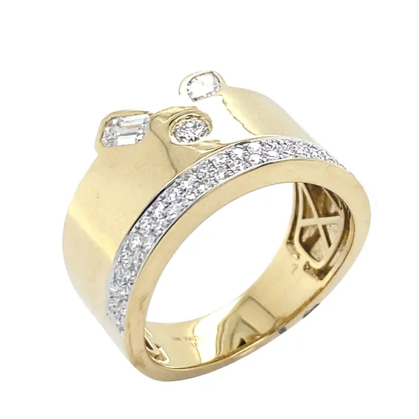 18K Two-Tone Gold Diamond Band