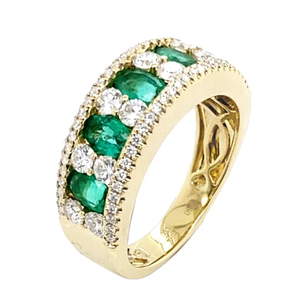 18K Yellow Gold Emerald Band