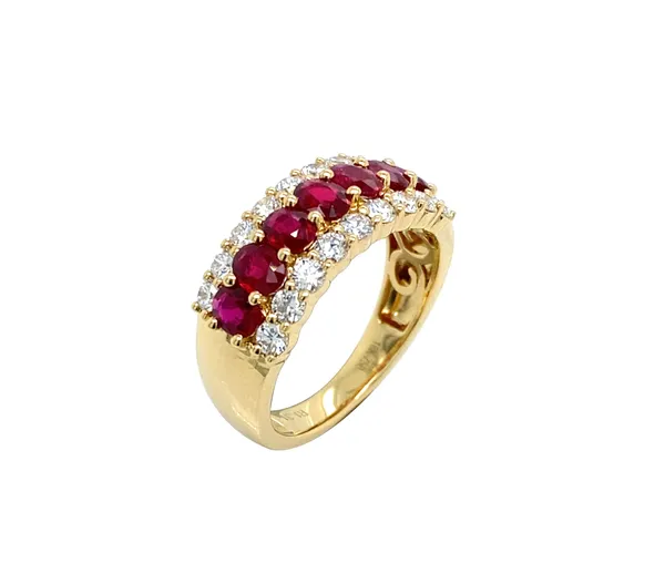 18K Yellow Gold Ruby Band