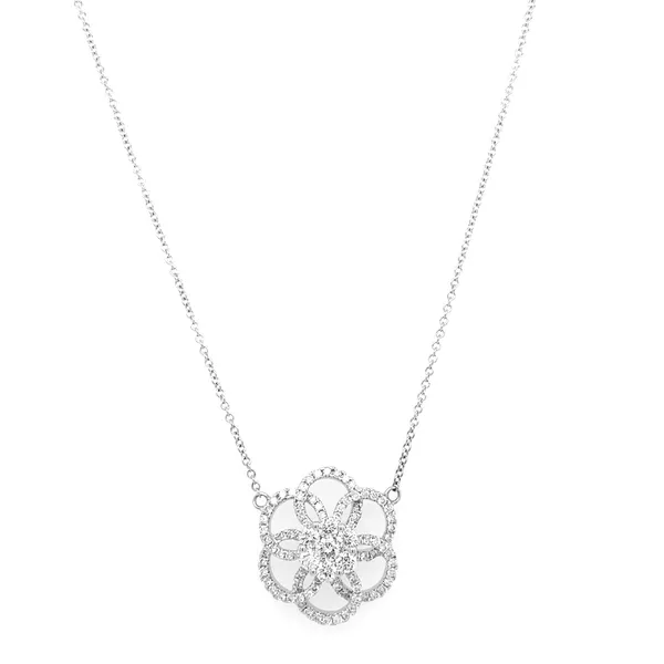 18K White Gold Diamond Necklace