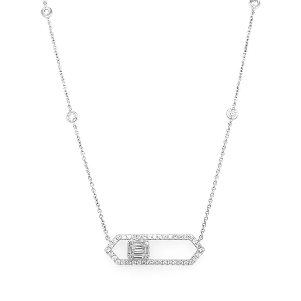 18K White Gold Diamond Necklace