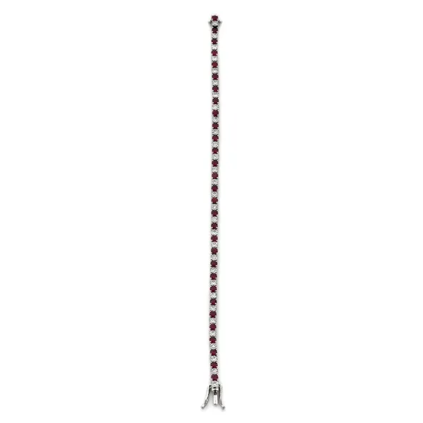 18K White Gold Ruby Tennis Bracelet