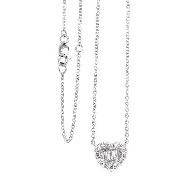 18K White Gold Heart Necklace