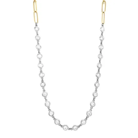 18K Two-Tone Gold Diamond Necklace