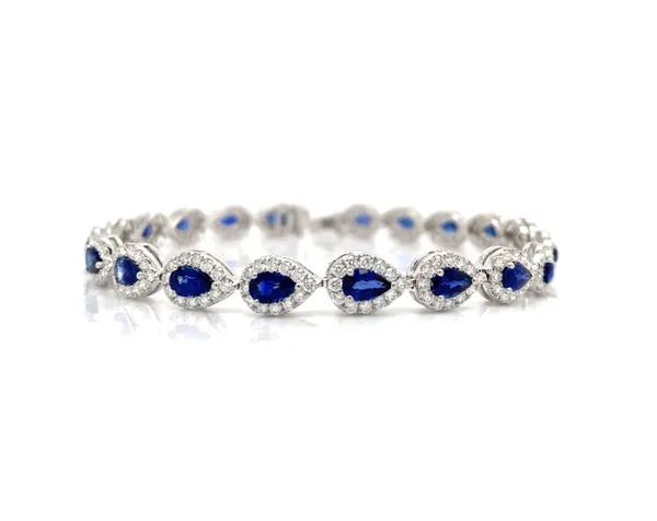 18K White Gold Sapphire Bracelet