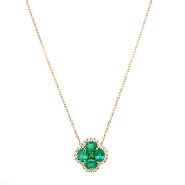 14K Yellow Gold Emerald Necklace