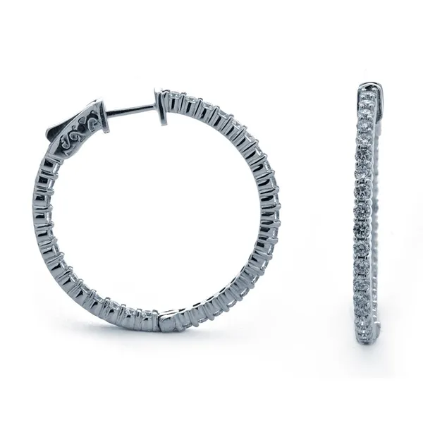 18K White Gold Hoop Earrings