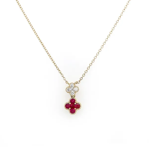 18K Yellow Gold Ruby Necklace