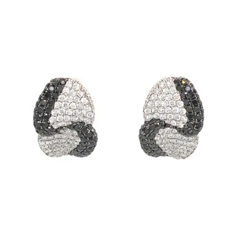 18K White Gold Black Diamond Earrings