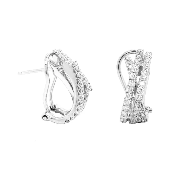 18K White Gold Huggie Earrings